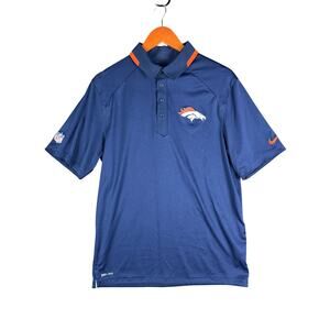 Nike Denver Broncos NFL On Field Apparel Sideline Vented Collar Polo Mens Medium